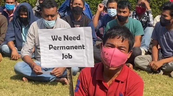 ICAR Department Works handed over to Private Organization: Workers protested opposing the Privatization ICAR Department Works handed over to Private Organization: Workers protested opposing the Privatization